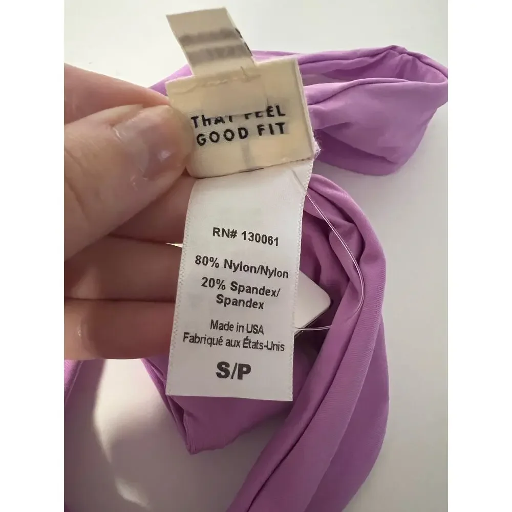 NWT L*Space Women's Cabana Bitsy Bikini Swim Bottom High Leg Jewel Purple Size S